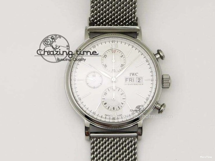 MIROTIME 0319 Bright Pilot Chrono SS AZF 1:1 Best Edition Green Dial on Brown Leather Strap A 7059